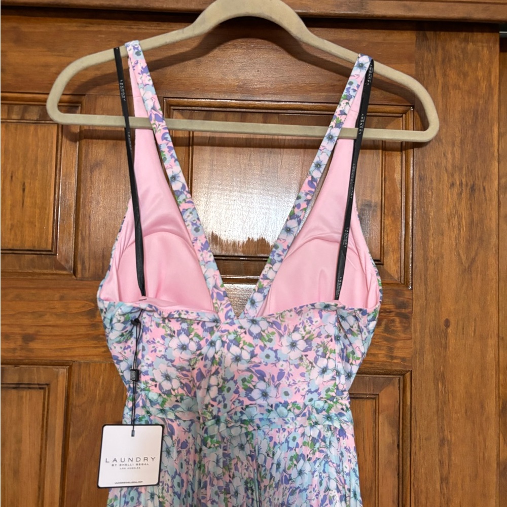 Laundry By Shelli Segal Pastel Floral V-Neck Maxi Dress - Picture 4 of 5